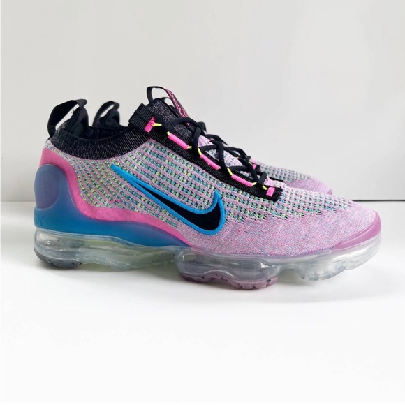 NIKE AIR | Sz 12 VaporMax 2021 Flyknit DX3369-600 Pink Blast Photo Blue Volt - Picture 3 of 4